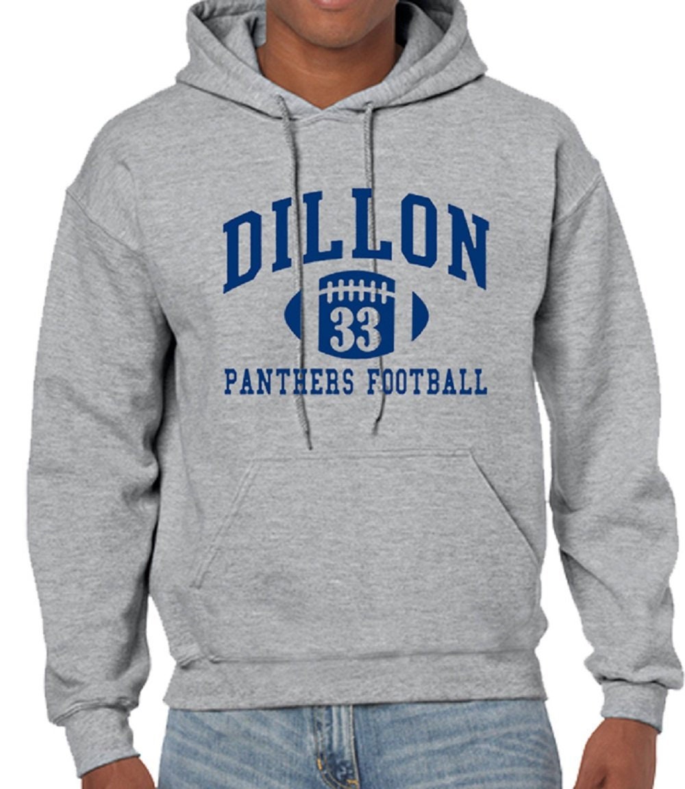 Dillon Panthers Friday Night Lights Riggins Hoodie Unisex Sport Grau Front Print #33 Jumper Fnl Hoody Pullover Highschool Football von Sportley