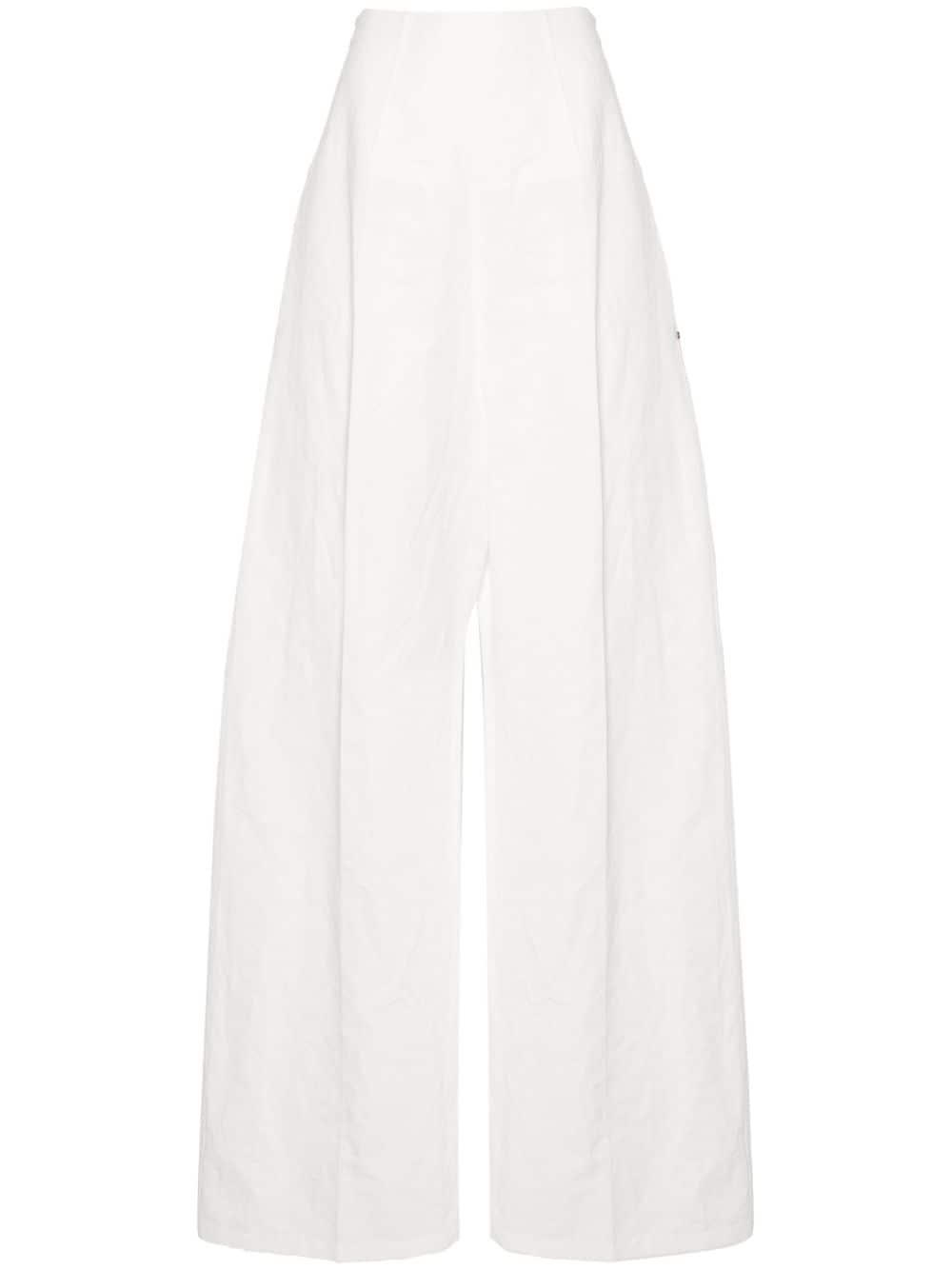 Sportmax Palazzohose mit hohem Bund - Weiß von Sportmax