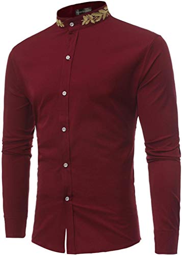 Sportrendy Herren Hemden Freizeit Design Casual Mode Shirt JZA124 WineRed L von Sportrendy