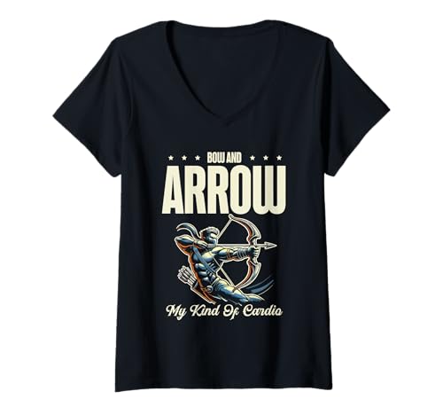 Damen Bogen und Pfeil My Kind Of Cardio Archer Bogen Pfeil Bogenschießen T-Shirt mit V-Ausschnitt Damen Bogen und Pfeil My Kind Of Cardio Archer Bogen Pfeil Bogenschießen T-Shirt mit V-Ausschnitt von Sports Athlete Sayings For Archer Archery Bow