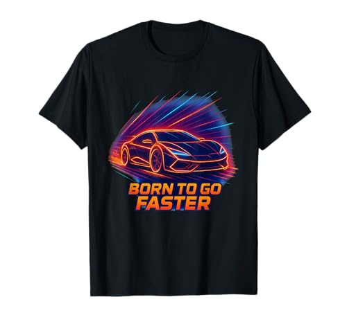 Born to Go Faster Speed Supercar-Rennwagen-Enthusiasten für Jungs T-Shirt von Sports Car Enthusiast Supercar Racing Hypercar Fun