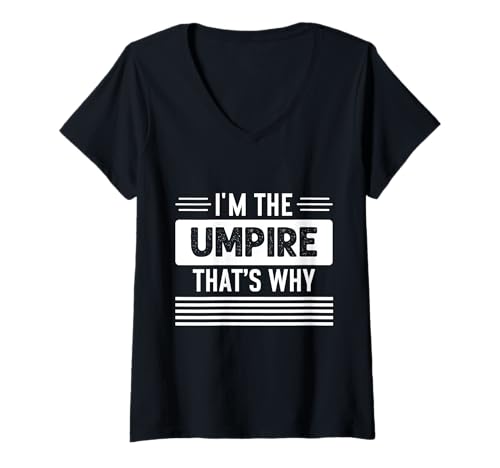 Damen Lustiger Schiedsrichter Baseball T-Shirt mit V-Ausschnitt von Sports Humor Apparel by Tycoon Tees