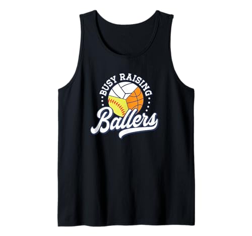 Busy Raising Ballers Volleyball Basketball Softball Mama Tank Top Busy Raising Ballers Volleyball Basketball Softball Mama Tank Top von Sports Parent Busy Raising Ballers Mom of Girls