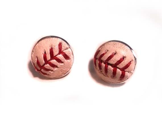 Baseball Ohrclips Aus Einem Echten Baseball Ohrclips Aus Einem Echten von SportsCufflinks