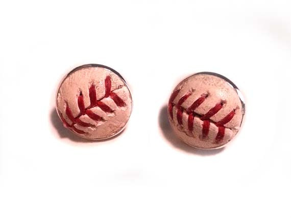 Baseball Ohrclips Aus Einem Echten Baseball Ohrclips Aus Einem Echten von SportsCufflinks