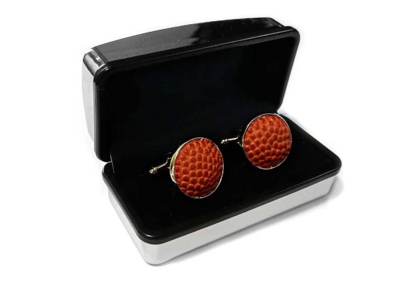 Basketball Manschettenknöpfe - Handgefertigte Aus Einem Echtleder Versandkostenfrei von SportsCufflinks