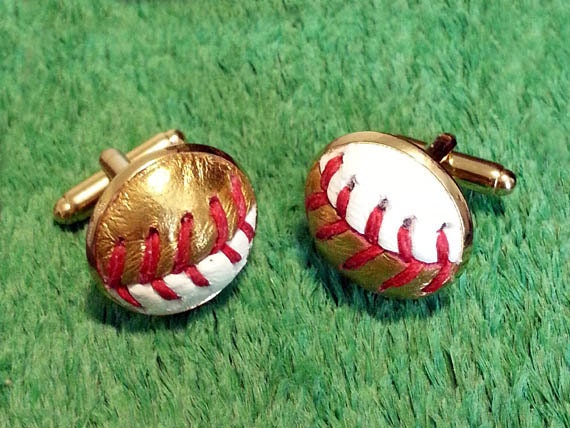Gold Baseball Manschettenknöpfe - Aus Echtem von SportsCufflinks
