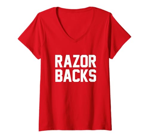 Damen RAZORBACKS T-Shirt mit V-Ausschnitt Damen RAZORBACKS T-Shirt mit V-Ausschnitt von Sportsfan gfx