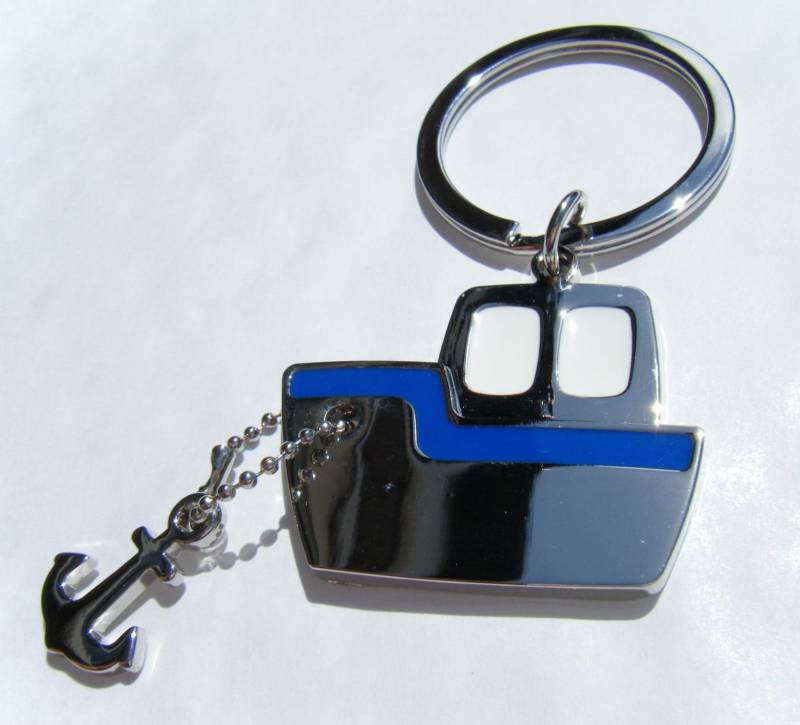 Motorboot Anker Schlüsselanhänger Blau Weiß Chrom Metall Geschenkbox Motorboot Anker Schlüsselanhänger Blau Weiß Chrom Metall Geschenkbox von Sportslight