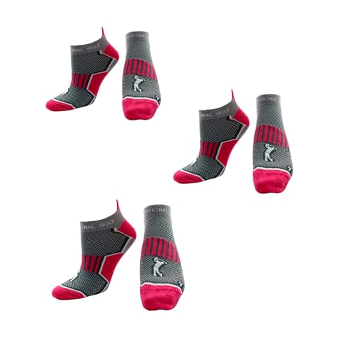 3 Paar Golf Socken Sportsocken Damen Golfsocken bequeme leichte Golfstrümpfe (DE/NL/SE/PL, Numerisch, 34, 36, Regular, Regular, 3x pink) von Sportsocks Kingdom