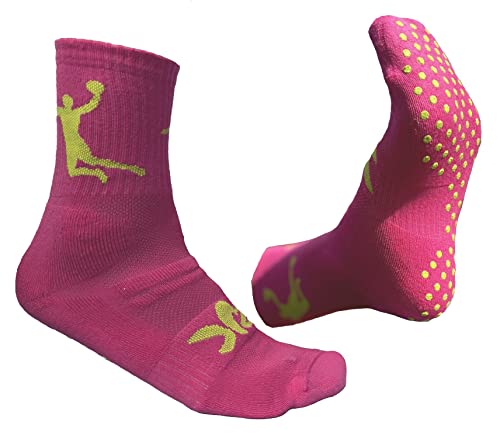 Handball Sportsocken Damen Anti-Rutsch Handballsocken Pink (as3, numeric, numeric_39, numeric_42, regular, short) von Sportswear Kingdom