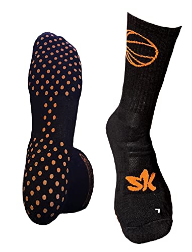 Basketball Sportsocken Anti-Rutsch Basketballsocken Basketballstrümpfe (as3, numeric, numeric_43, numeric_46, regular, regular, Schwarz-Orange, 43-46) von Sportswear Kingdom