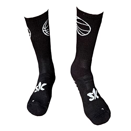 Basketball Herren Sportsocken Anti Rutsch Basketballsocken (as3, numeric, numeric_43, numeric_46, regular, regular, Schwarz-Weiss, 43-46) von Sportswear Kingdom