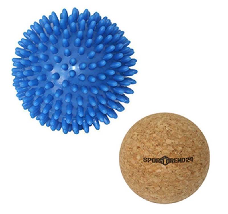 Sporttrend 24 Massageball ø 9cm Massageball Igelball + Faszienball Cork 6,5cm, Bindegewebe von Sporttrend 24