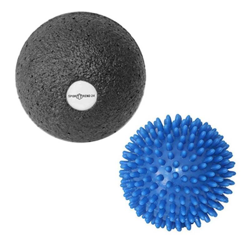 Sporttrend 24 Massageball ø 9cm Massageball Igelball + ø 10cm Faszienball, Bindegewebe von Sporttrend 24