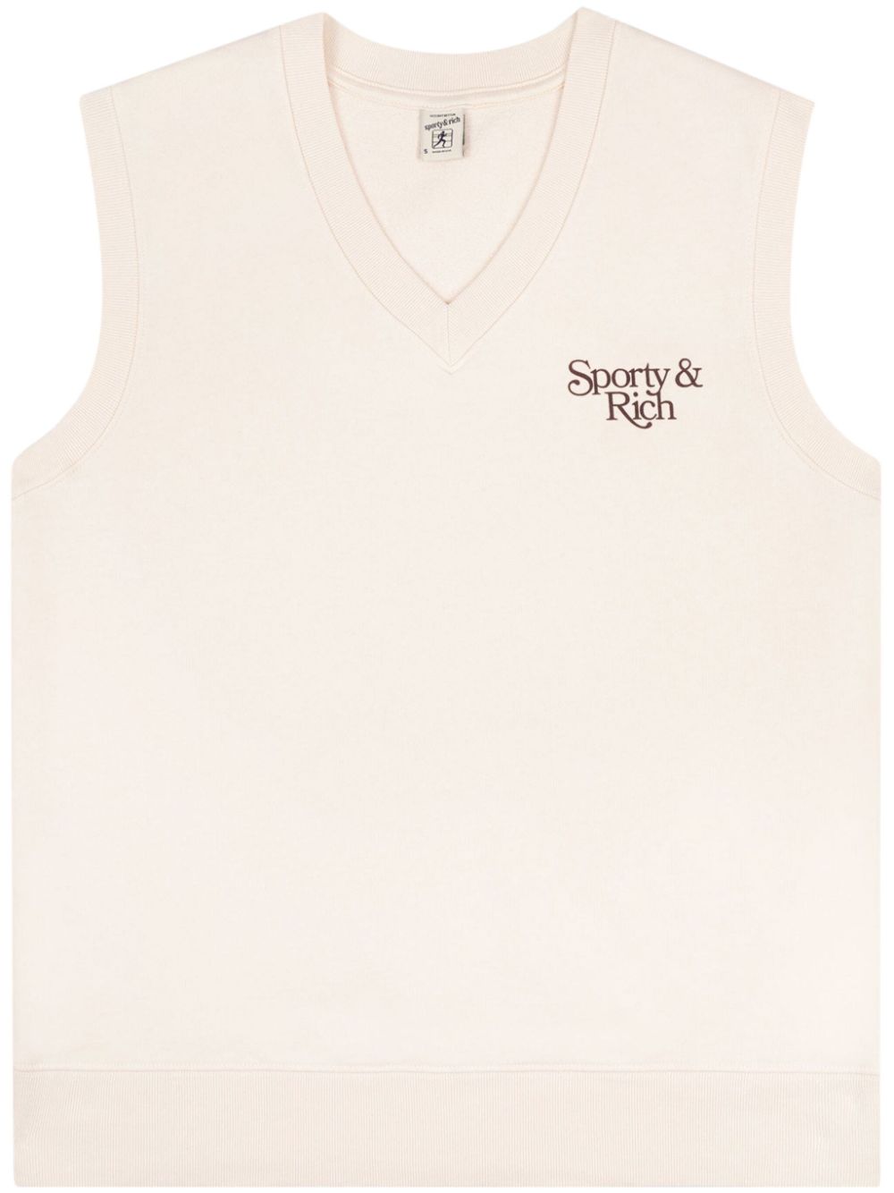 Sporty & Rich Bardot Trägershirt mit Logo-Print - Nude von Sporty & Rich