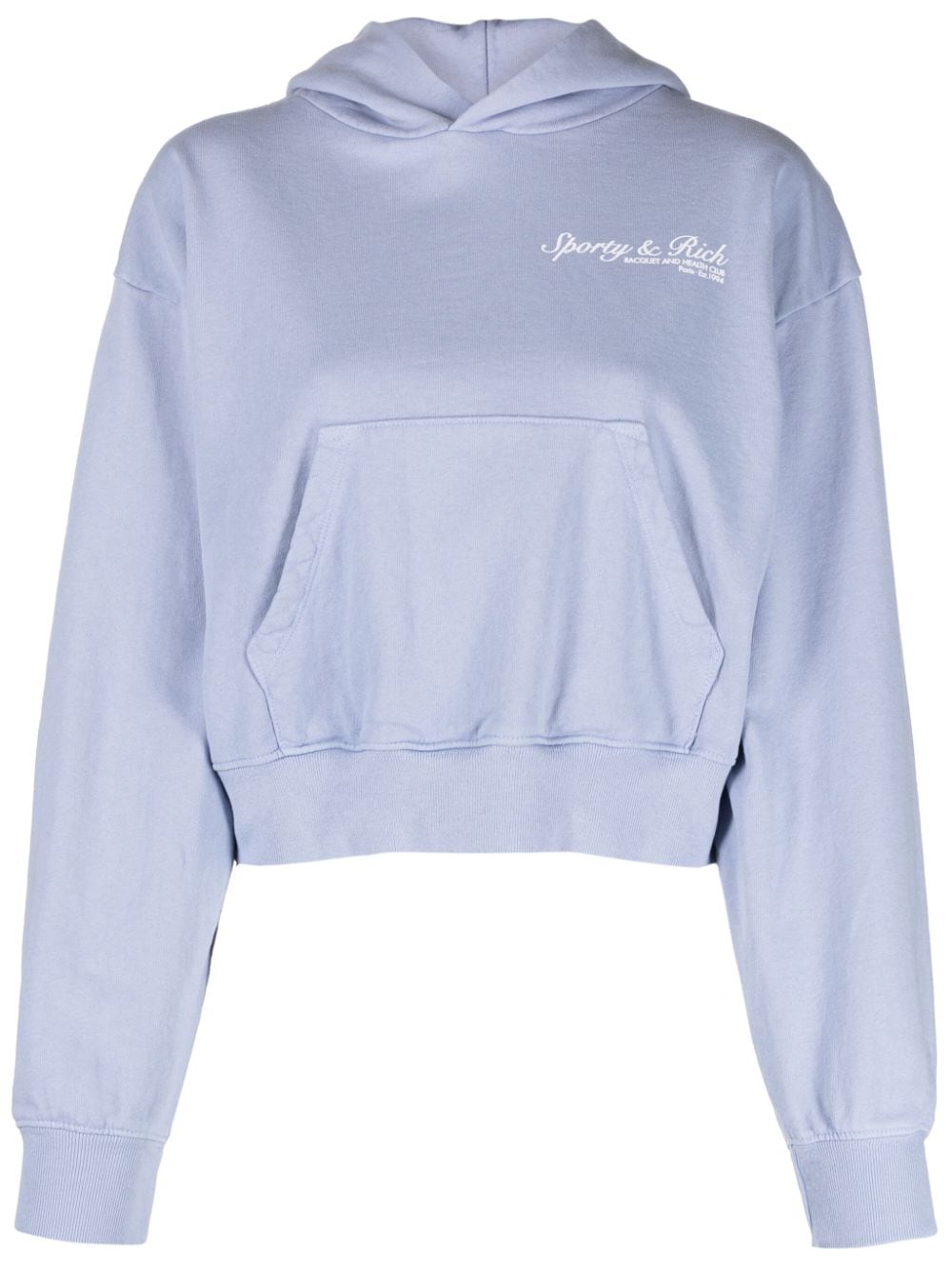 Sporty & Rich Cropped-Hoodie mit Logo - Blau von Sporty & Rich