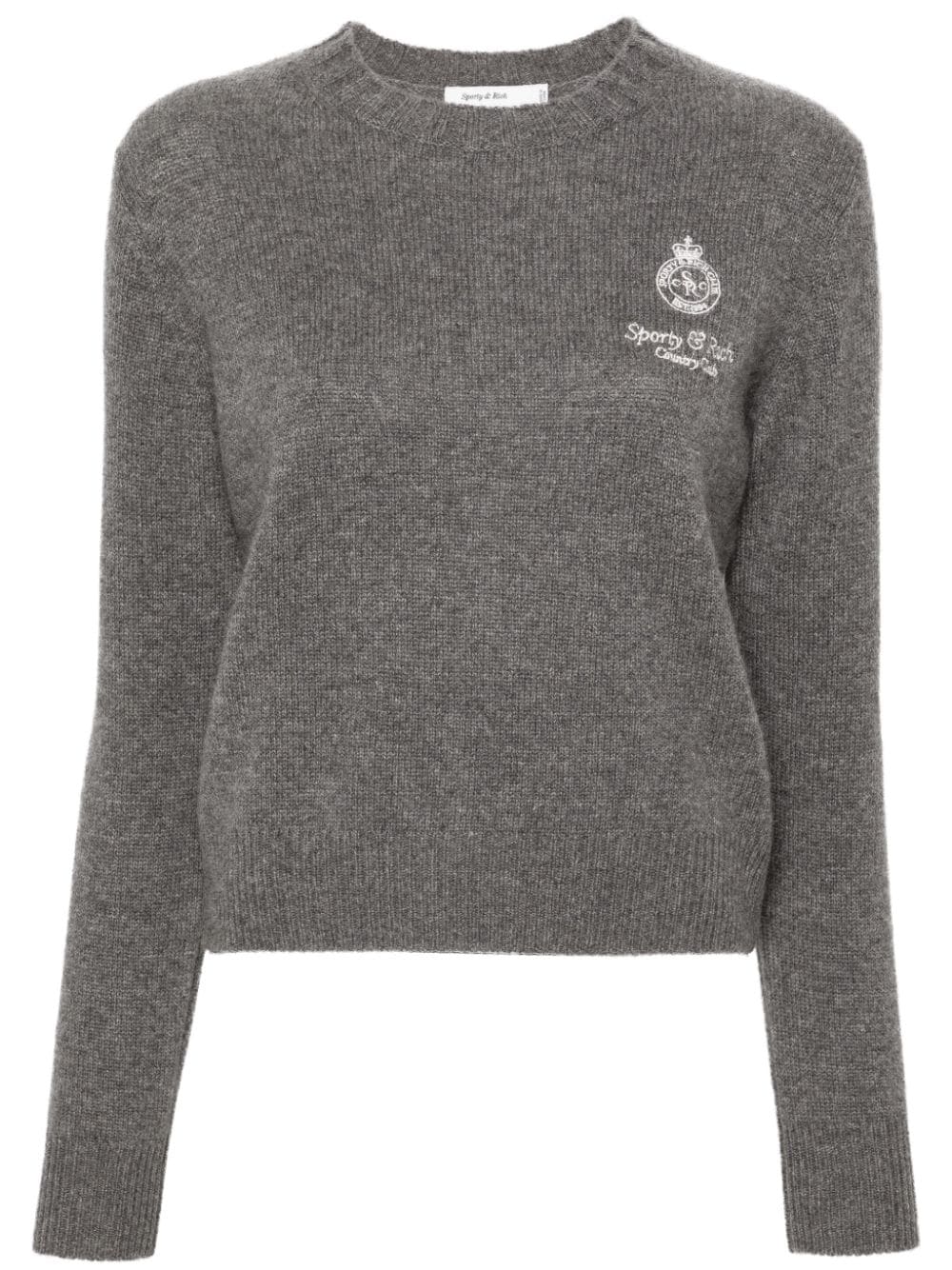 Sporty & Rich Crown Pullover aus Kaschmir - Grau von Sporty & Rich