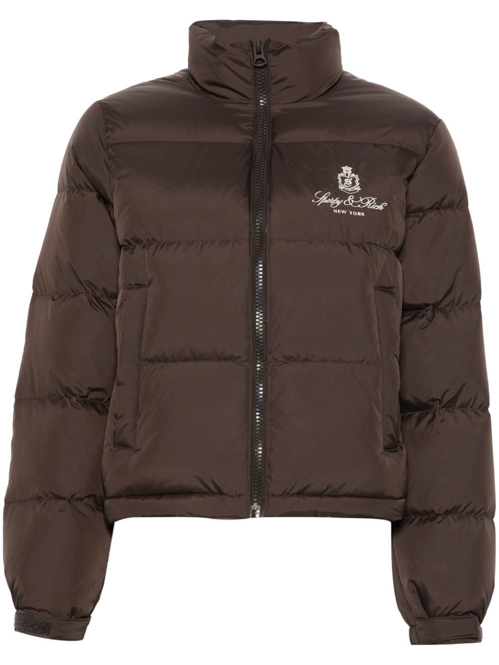 Sporty & Rich Gesteppte Jacke mit Logo-Stickerei - Braun von Sporty & Rich