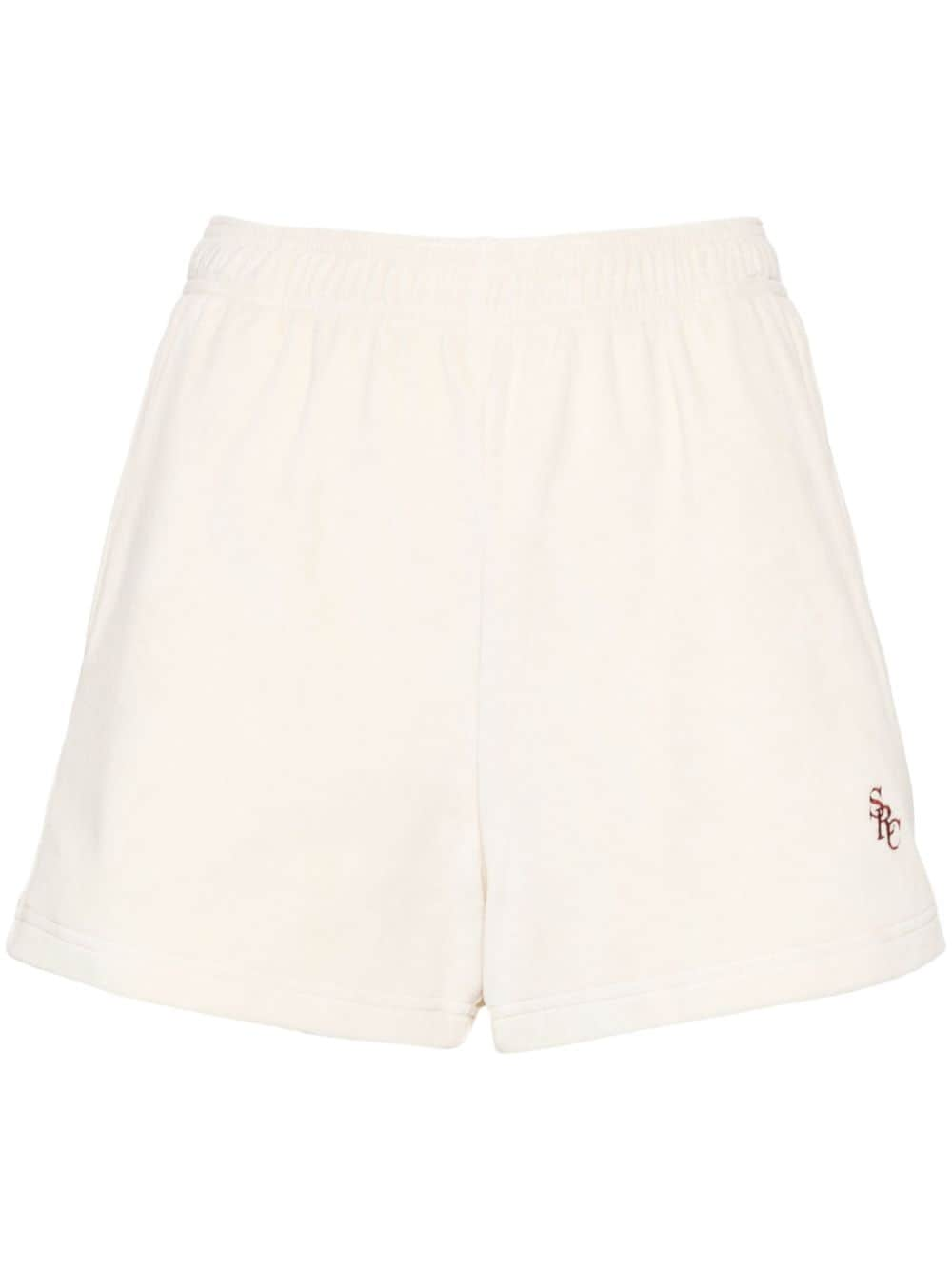 Sporty & Rich Kurze SRC Velours-Shorts - Nude von Sporty & Rich