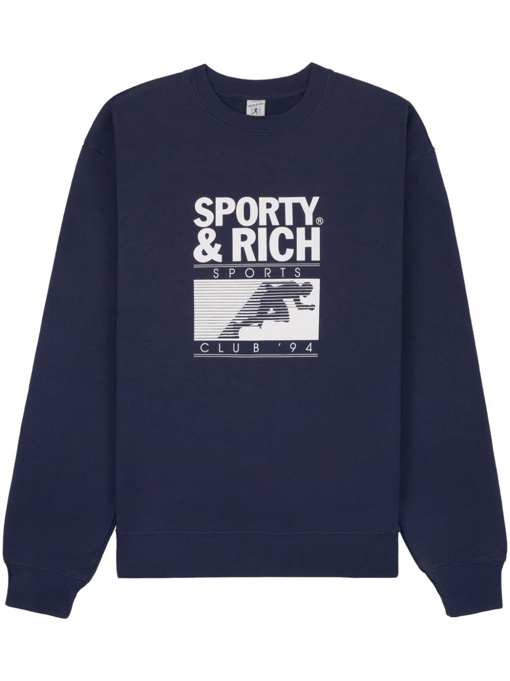 Sporty & Rich Motion Club Sweatshirt mit Logo-Print - Blau von Sporty & Rich