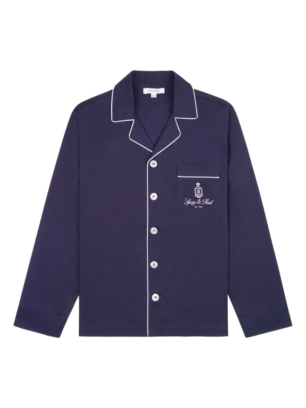 Sporty & Rich Vendome Pyjamahemd mit Logo-Stickerei - Blau von Sporty & Rich