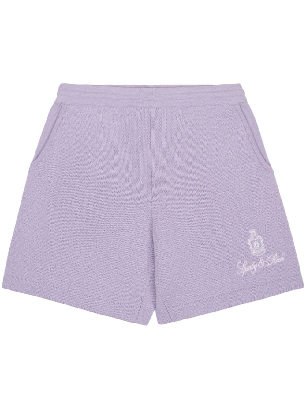 Sporty & Rich Kaschmir-Shorts mit Logo-Stickerei - Violett von Sporty & Rich