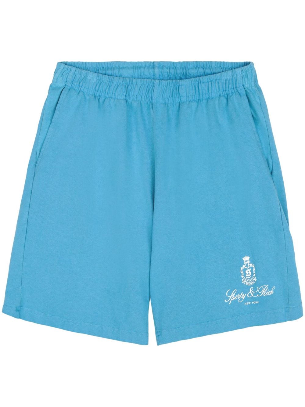 Sporty & Rich Shorts mit Logo-Print - Blau von Sporty & Rich