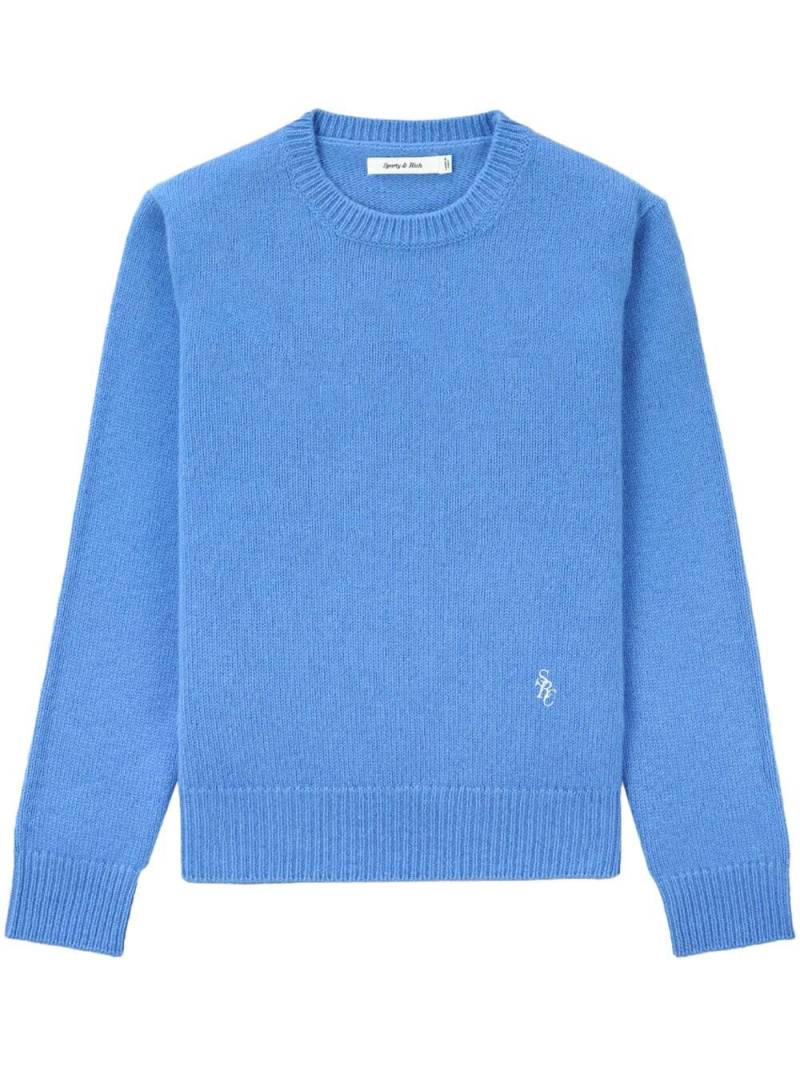 Sporty & Rich Fein gestrickter Pullover - Blau von Sporty & Rich