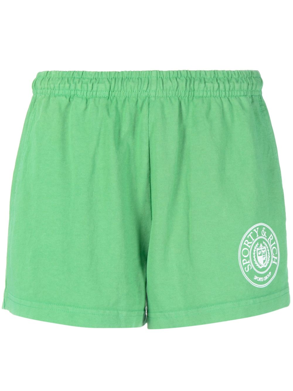 Sporty & Rich Shorts mit Logo-Stickerei - Grün von Sporty & Rich