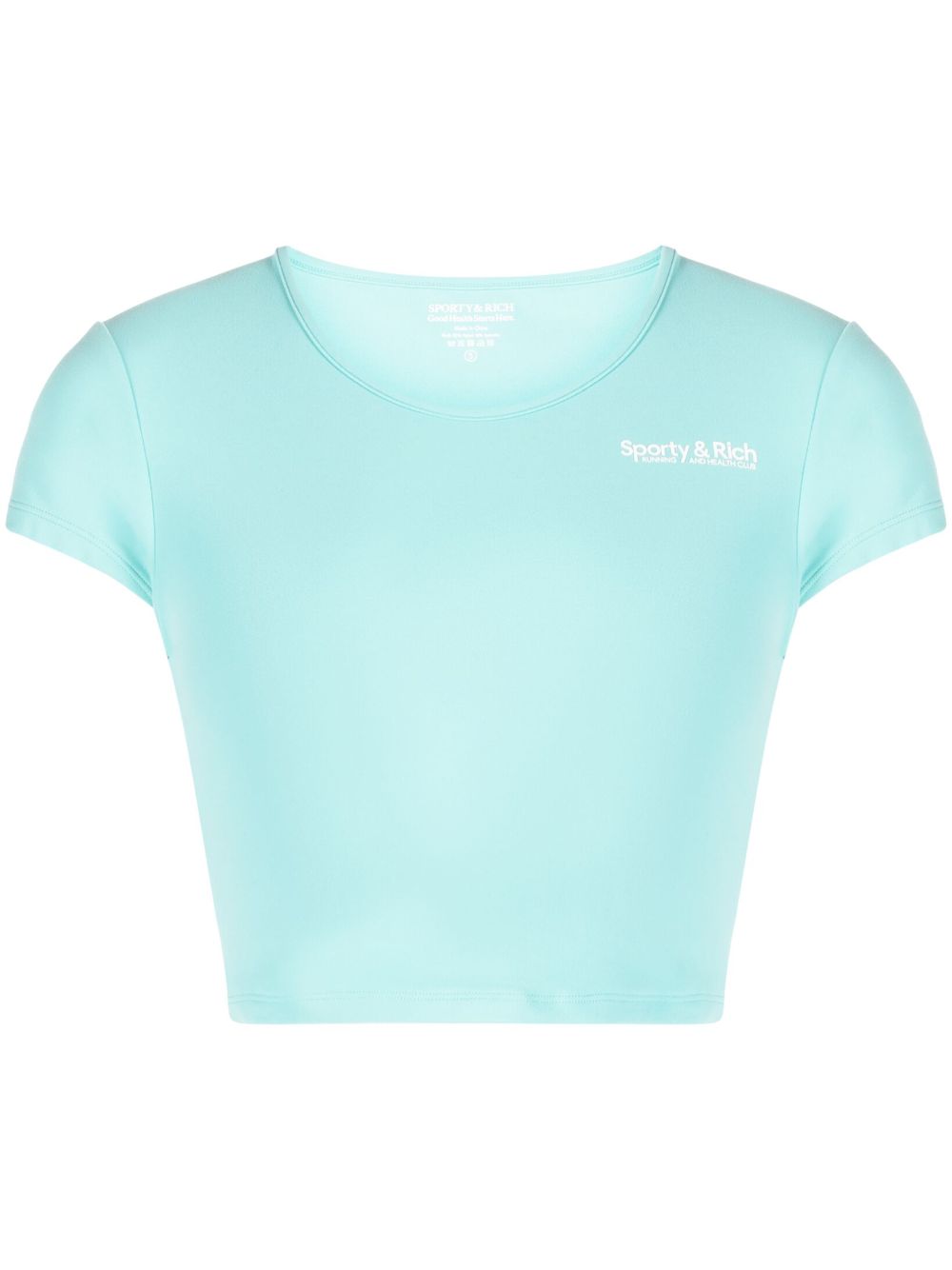 Sporty & Rich Cropped-Top mit Logo-Print - Blau von Sporty & Rich