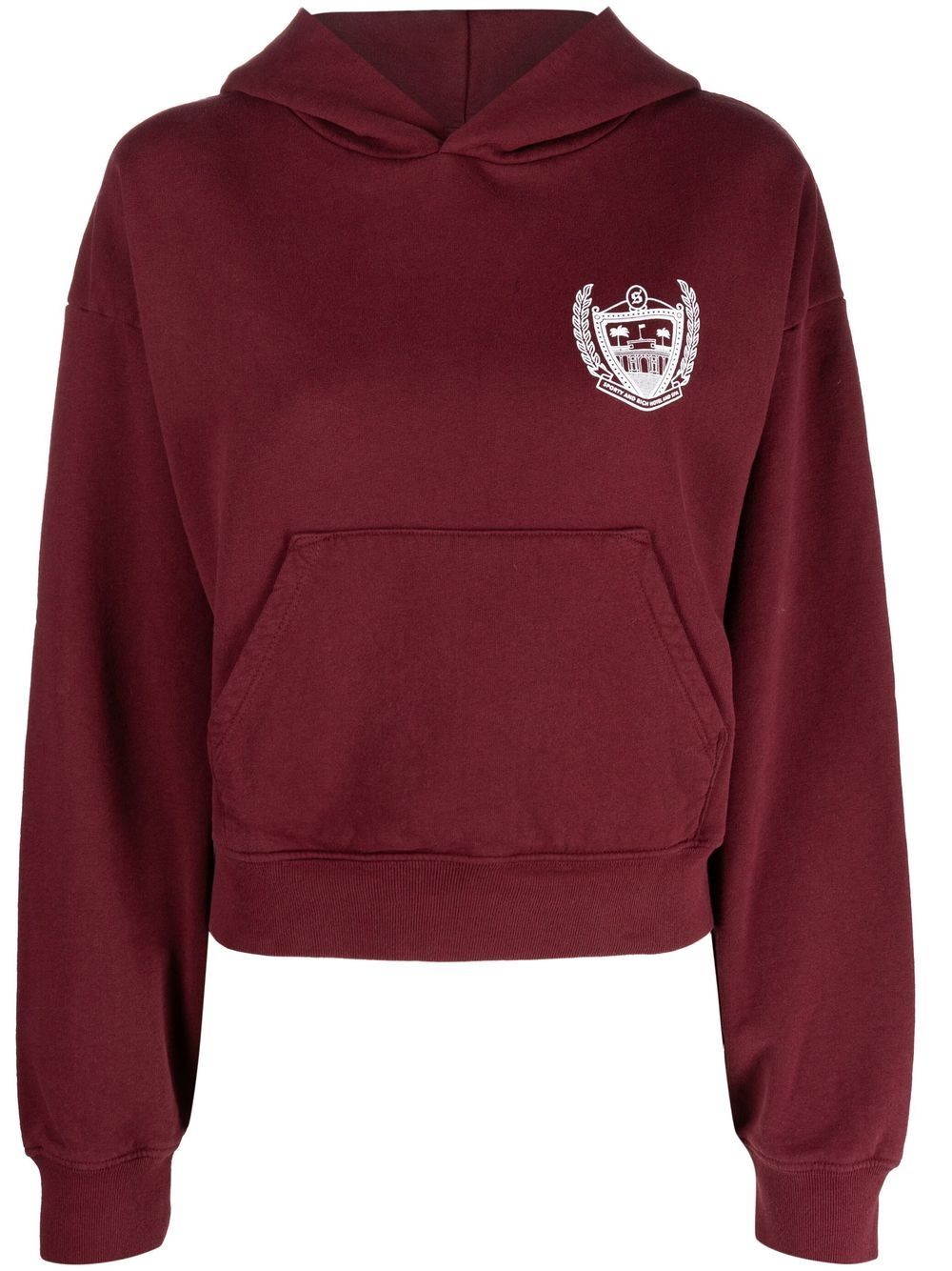 Sporty & Rich Cropped-Hoodie mit Logo - Rot von Sporty & Rich