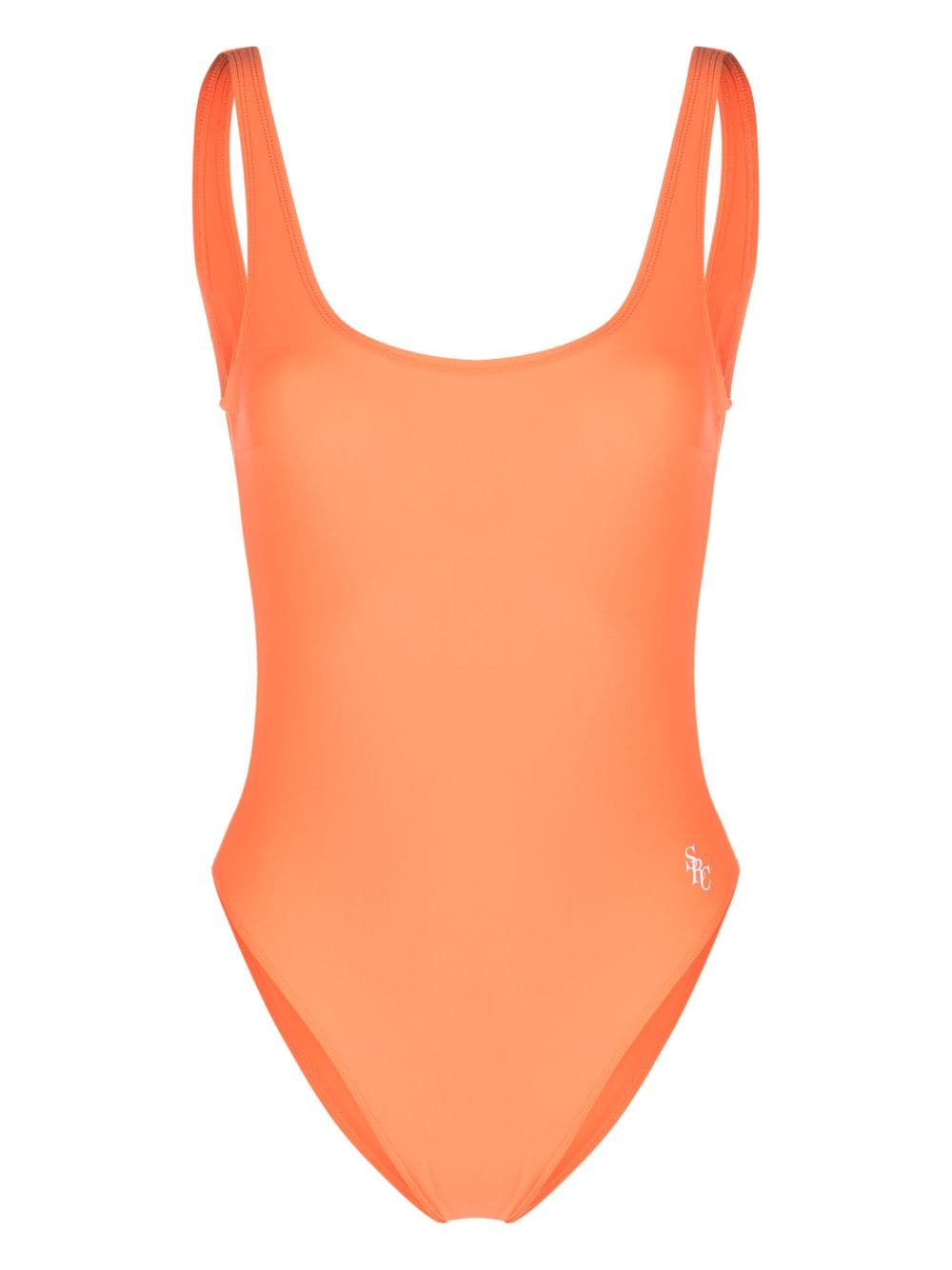 Sporty & Rich Rückenfreier Badeanzug mit Logo-Print - Orange von Sporty & Rich