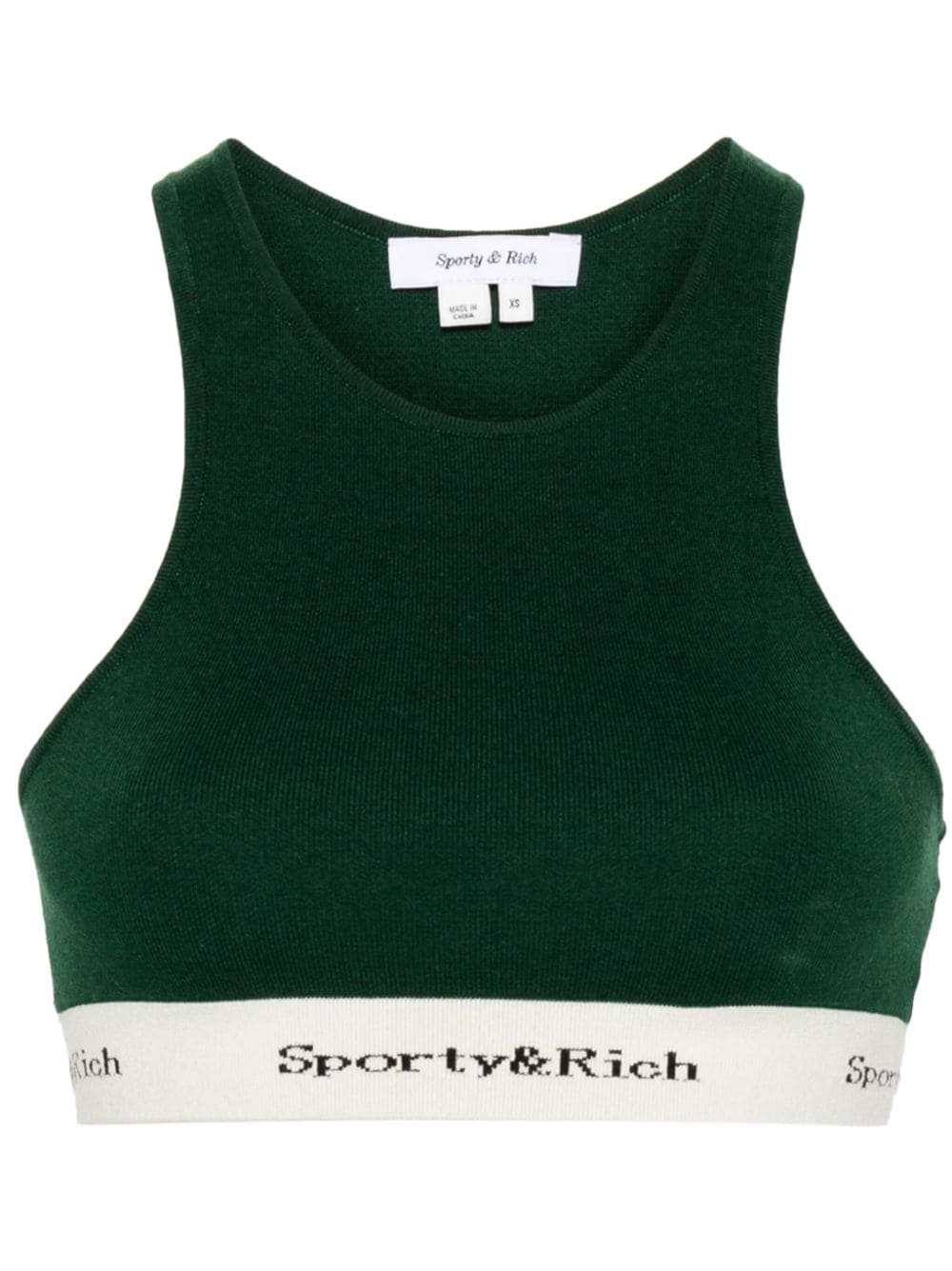 Sporty & Rich Cropped-Top mit Logo - Grün von Sporty & Rich