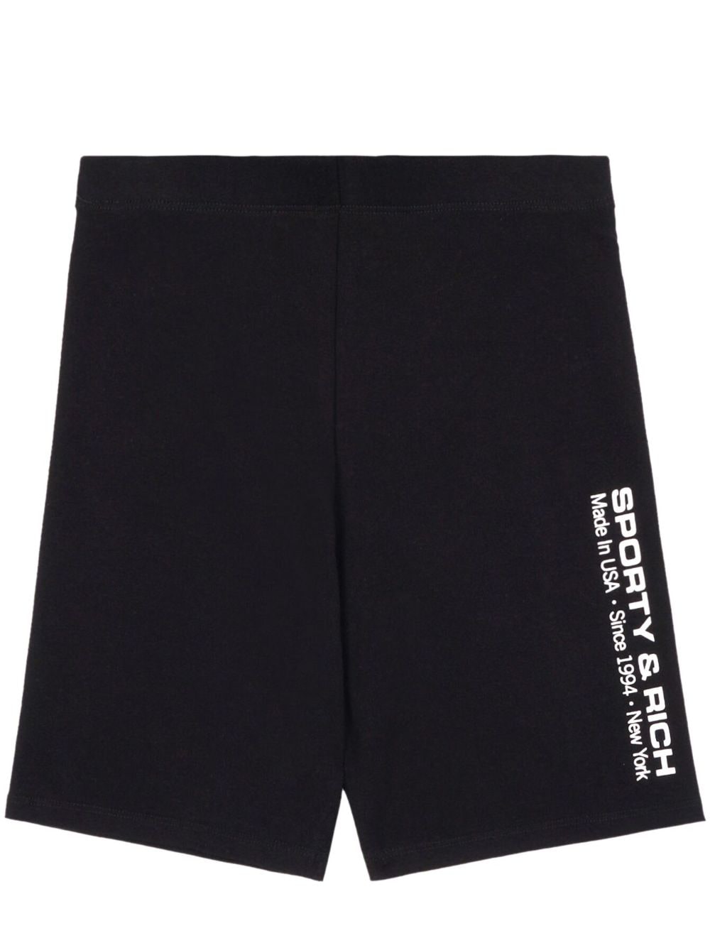 Sporty & Rich Radlerhose mit Logo-Print - Schwarz von Sporty & Rich