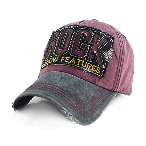 Baseballcap Rock College Cap Snapback Vintage Used Look Kappe Basecap (rot) von Sporty