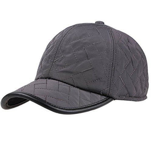 Sporty Baseballcap mit Ohrenklappen Wasserdicht Kappe Mütze Schirmmütze Ohrenschutz Basecap Wintercap Cap Wintermütze (Grau) von Sporty