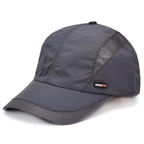 Sporty Sport Running Baseballcap Golf Outdoor Mesh Kappe Mütze Jogging Fitness Cap Laufkappe Schirmmütze Basecap atmungsaktiv verstellbar (Grau) von Sporty