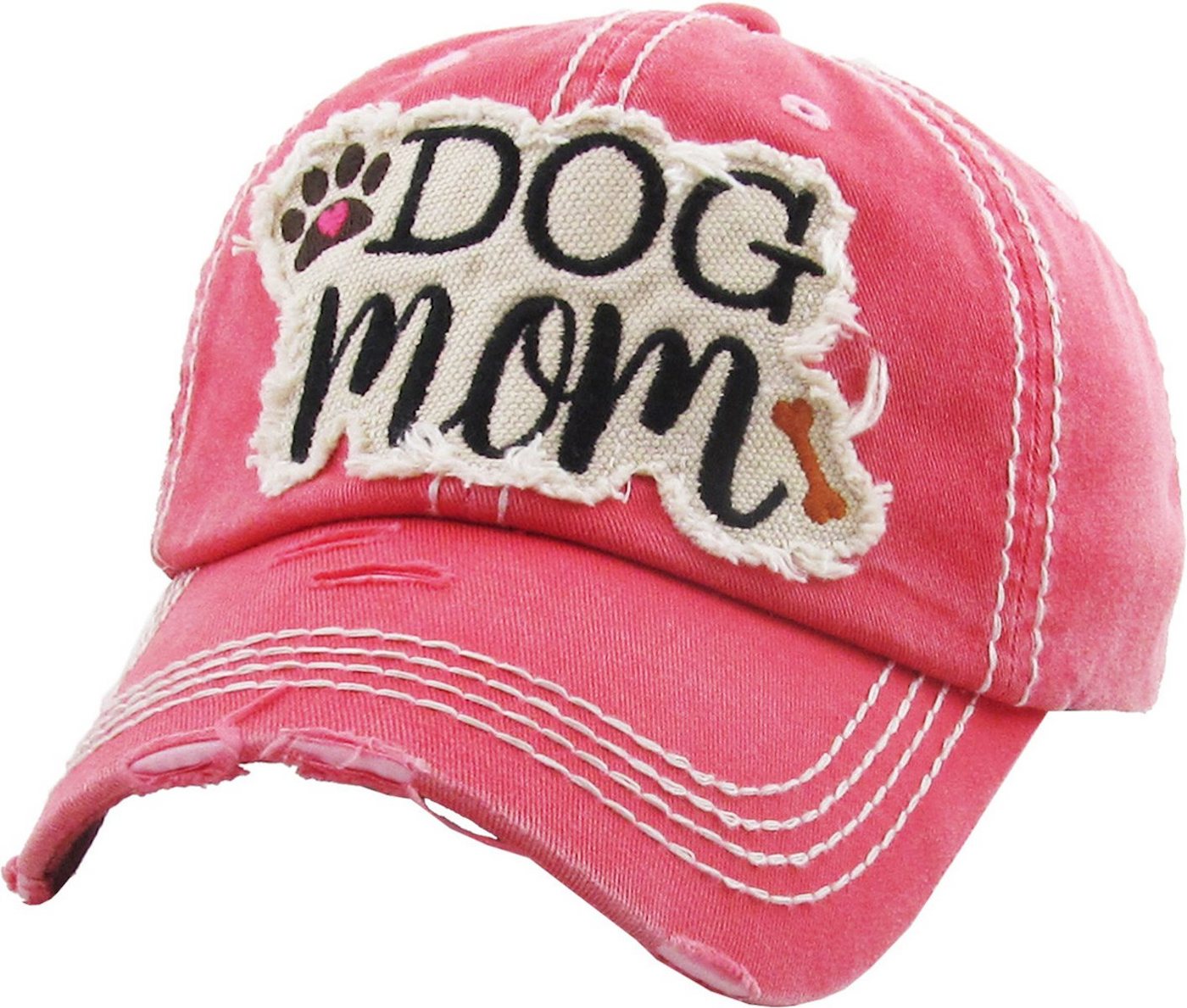 Sporty Baseball Cap Dog Mom Damen Baseballcap Vintage Washed Cap Vintage used Look von Sporty