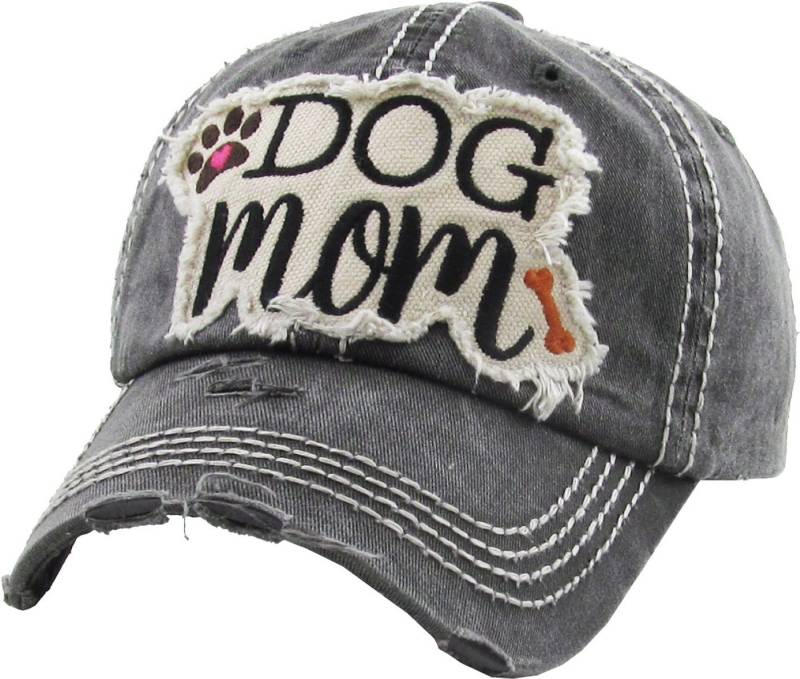 Sporty Baseball Cap Dog Mom Damen Baseballcap Vintage Washed Cap Vintage used Look von Sporty
