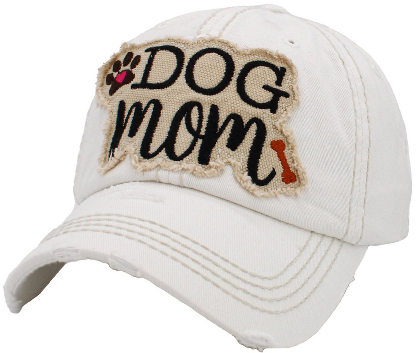 Sporty Baseball Cap Dog Mom Damen Baseballcap Vintage Washed Cap Vintage used Look von Sporty