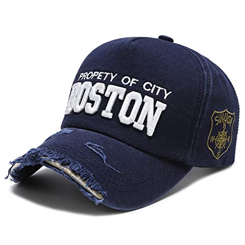 Sporty Baseballcap Boston Distressed Snapback Vintage Used Look Retro Oldschool Kappe Mütze Cap Schirmmütze Basecap verstellbar (navy2) von Sporty