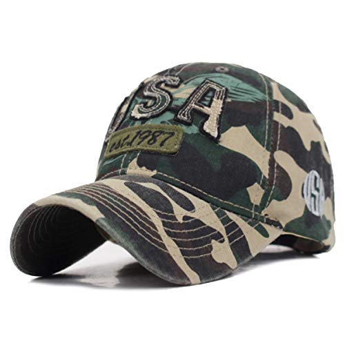 Sporty Baseballcap U.S.A. Eagle USA Vintage Style Used Washed Look Retro Amerika Herren Damen (Camouflage) von Sporty