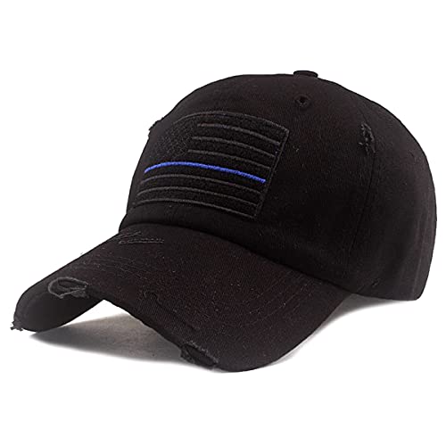 Sporty Baseballcap U.S.A. Flag Fahne USA Vintage Style Used Washed Look Retro Amerika Kappe Mütze Cap Schirmmütze Basecap (schwarz2) von Sporty