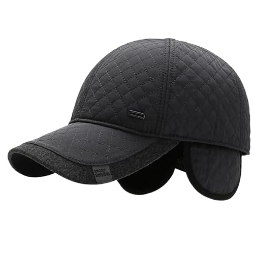 Sporty Baseballcap mit Ohrenklappen Wasserdicht Kappe Cord Golf Cap Mütze Schirmmütze Ohrenschutz Ohrenschützer Basecap Wintercap Wintermütze (grau) von Sporty