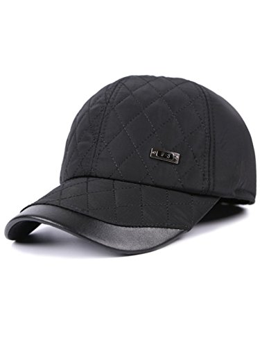 Sporty Baseballcap mit Ohrenklappen Wasserdicht Kappe Golf Cap Mütze Schirmmütze Ohrenschutz Basecap Wintercap Wintermütze (schwarz) von Sporty