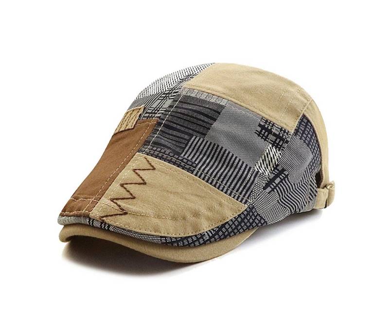 Sporty Flat Cap Gatsby Retro Patch Schirmmütze mit Schirm Schiebermütze von Sporty