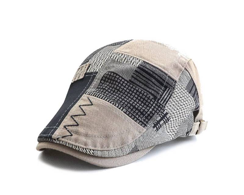 Sporty Flat Cap Gatsby Retro Patch Schirmmütze mit Schirm Schiebermütze von Sporty