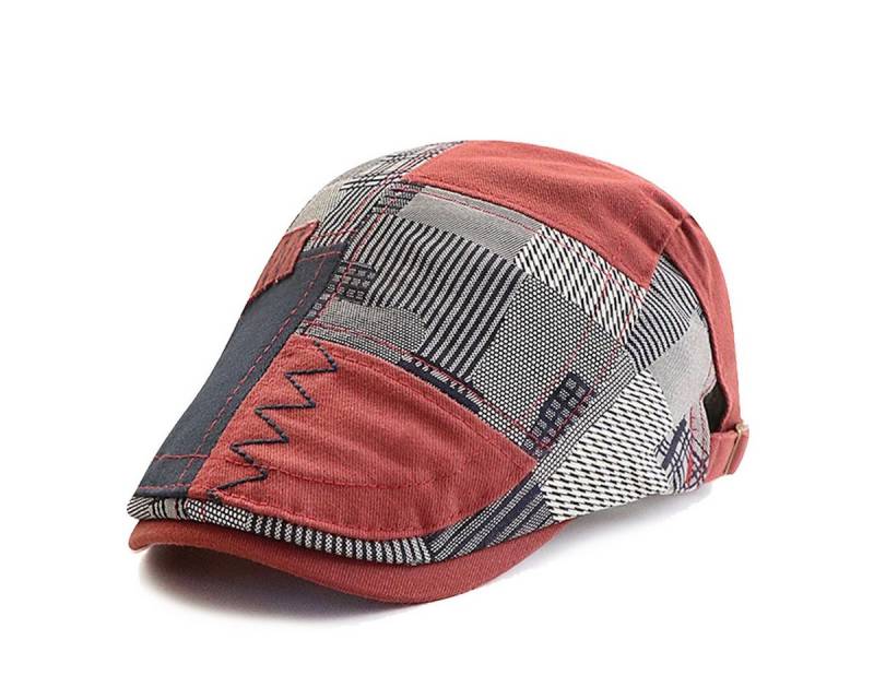 Sporty Flat Cap Gatsby Retro Patch Schirmmütze mit Schirm Schiebermütze von Sporty