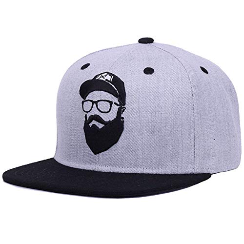 Sporty Hipster Bart Snapback Cap Herren Trucker Baseball (Grau Motiv1) von Sporty